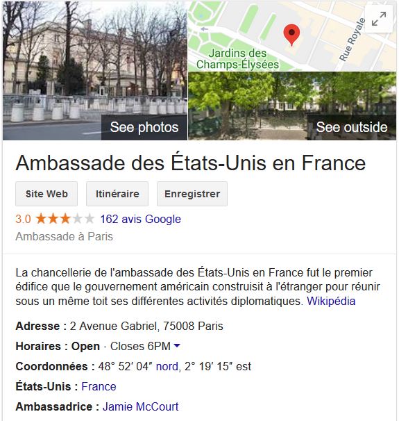 Ambassade américaine à paris pour obtenir son visa de travail pour les Français