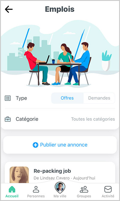 home is pour trouver des offres d'emploi pour les français avec une communauté